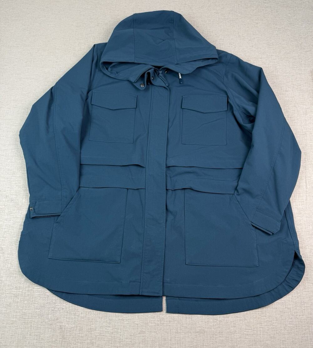 Duluth Trading Co Women’s 3X Teal Hooded Stretch Utility Field Jacket